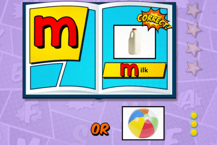 Image of a fun activity in ABC Reading Eggs