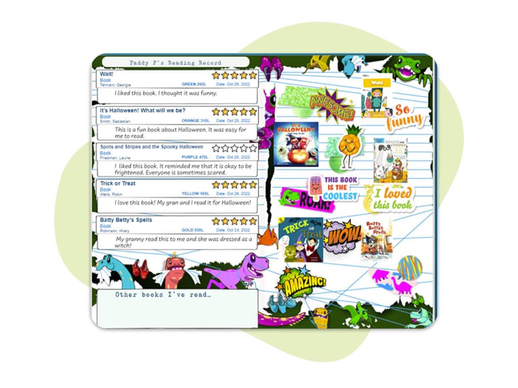 Comments section in the Reading Journal